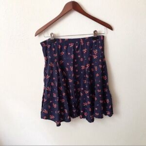 Old Navy • Navy Blue Floral Skirt